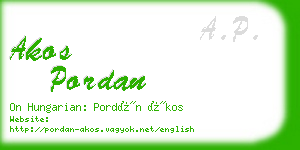 akos pordan business card